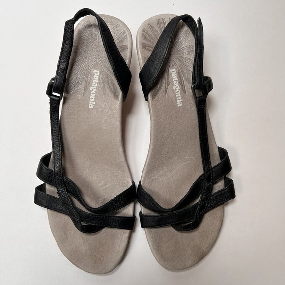 Patagonia Solimar Wedge Slide Sandal Women’s Size 7.5 M Cork Heel Black - Picture 4 of 16